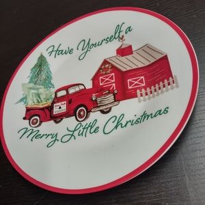 COPY - Red truck CHRISTMAS plate